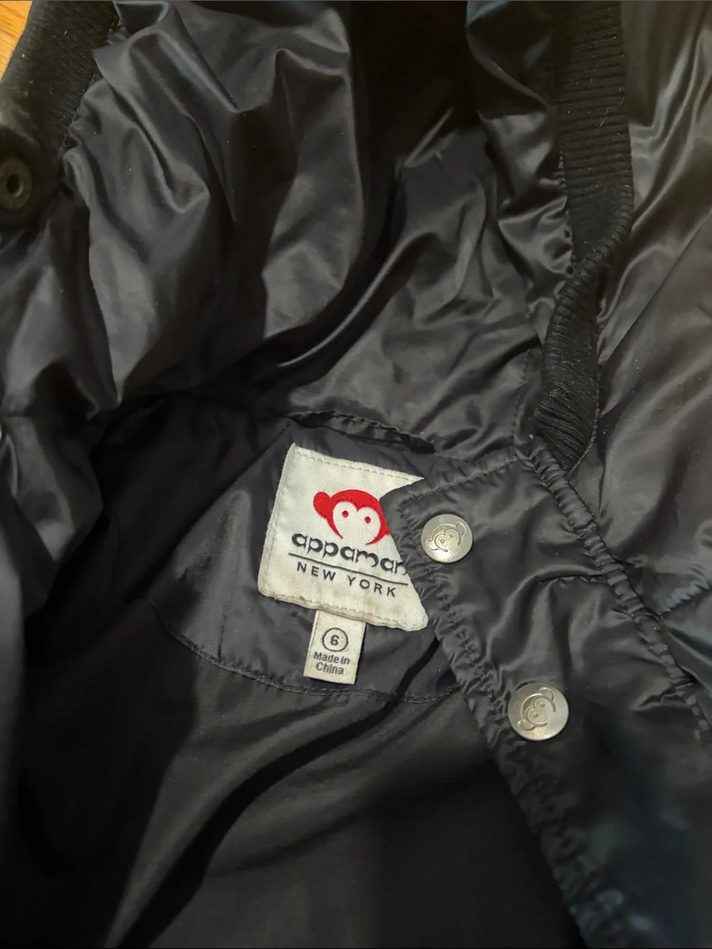 Appaman Black Hooded Puffer Coat for Kids